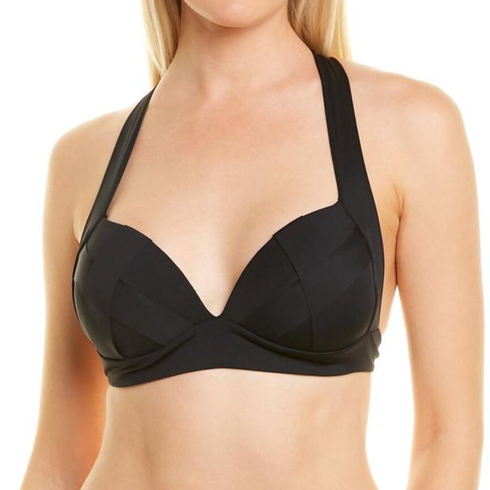 La Blanca Women's Black Rated Recycled Bikini Top